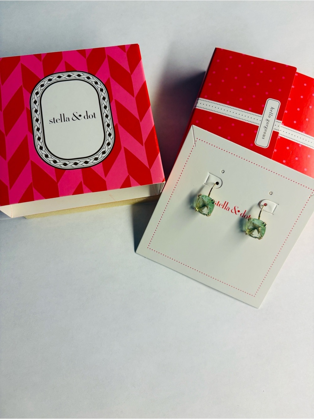 Stella & Dot soft mint Cushio Drop Earrings